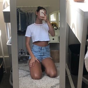 Brandy Melville Cropped White Tee